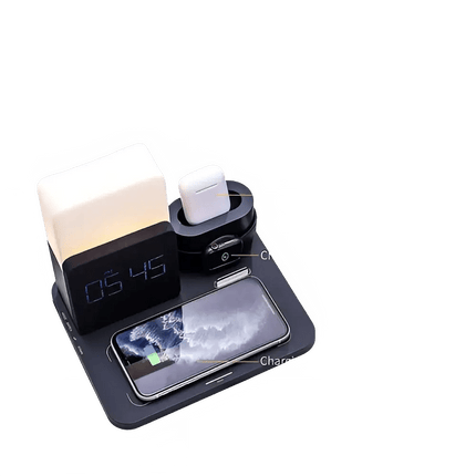 Epic 3in1 Wireless Charger With Clock Nightlight Tidy Desk - GetGadgets