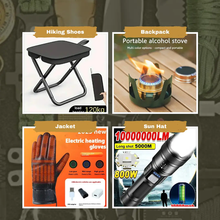 Solar Crank Emergency Radio 10000mAh Camping LED Flashlight - GetGadgets