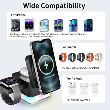 15W 3In1 Wireless Charging Station For Apple Devices - GetGadgets