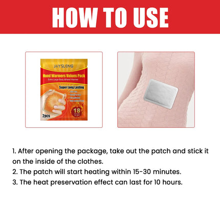 Jaysuing Self Heating Hand Warmers 20 Pack For Cold Weather - GetGadgets