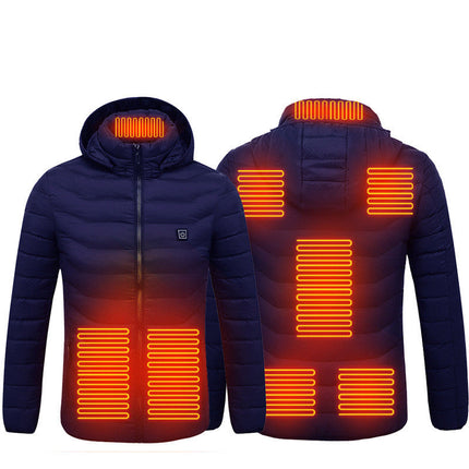 Blazing Men's Heated Puffer Jacket 9Heat Zones for All Day Warmth GetGadgets