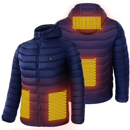 Blazing Men's Heated Puffer Jacket 9Heat Zones for All Day Warmth GetGadgets