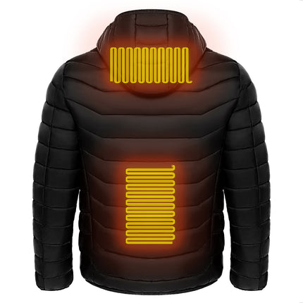 Blazing Men's Heated Puffer Jacket 9Heat Zones for All Day Warmth GetGadgets