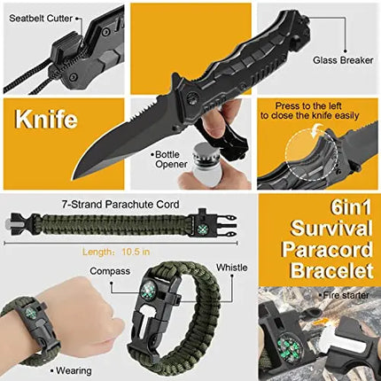 Survival Gear Kit For Men Gifts Dad Husband Camping 33 In 1 - GetGadgets