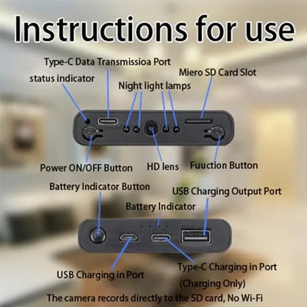 Hidden Camera Spy Mini 1080P Recorder 10000mAh Home Security - GetGadgets