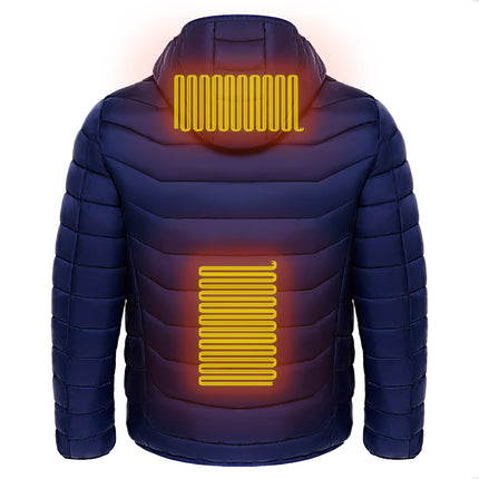 Blazing Men's Heated Puffer Jacket 9Heat Zones for All Day Warmth GetGadgets