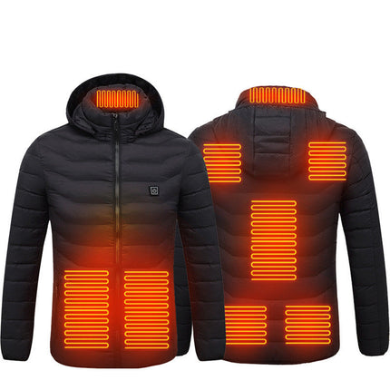 Blazing Men's Heated Puffer Jacket 9Heat Zones for All Day Warmth GetGadgets
