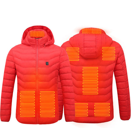Blazing Men's Heated Puffer Jacket 9Heat Zones for All Day Warmth GetGadgets