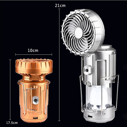 Powerful Solar Lantern Fan With USB Rechargeable Keeps Cool
