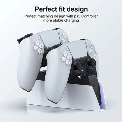 Stunning PS5 DualSense Charging Dock For Two Controllers With Blue LED Status Keeps Controllers Ready - GetGadgets