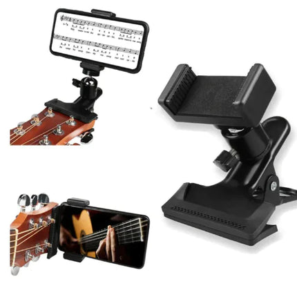 Powerful Phone Guitar Clip Stand With Adjustable Clamp For Handsfree Streaming