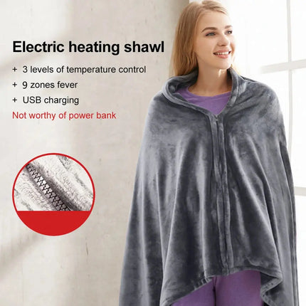 USB Verwarmd Deken Shawl met 3 Warmte Levels - GetGadgets