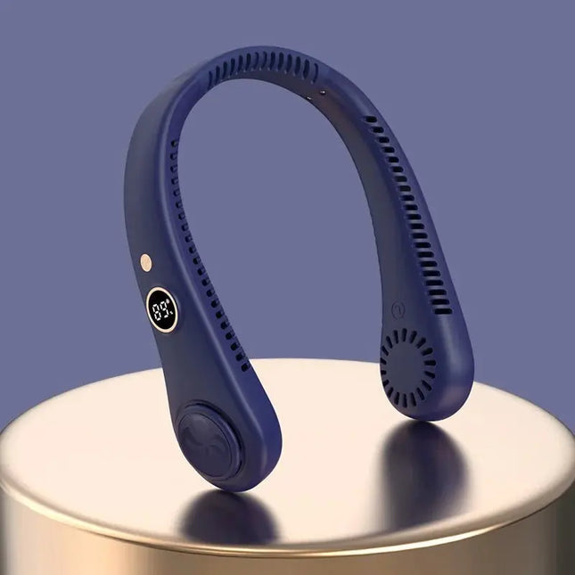 Portable neck fan -360 ° cooling wearable fan,          with digital display screen - GetGadgets