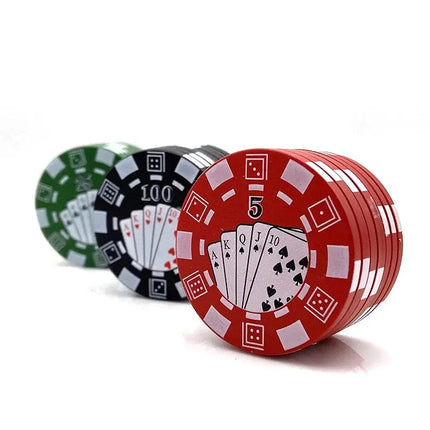 Poker Chip 3 Parts Style Spice Cutter 40mm Tobacco Grinder Herb Cutter Smoking Accessories Gadget Tool - GetGadgets