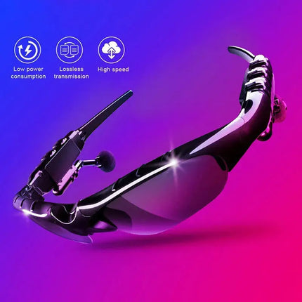 Stereo Earphones Wireless Headset with Mic Glasses Sunglasses for Driving Cycling Sports Noise Reduction Headphones - GetGadgets