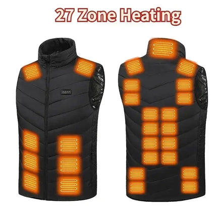 Unisex Heated Vest Jacket USB 27 Zone Self Heating Coat - GetGadgets