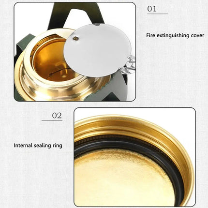 Portable Mini Alcohol Stove Burner Adjustable Firepower Gasoline Stove Aluminum Alloy Bracket Ultralight Brass Camping Stoves - GetGadgets
