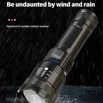 Powerful P70 Led Flashlights 5000LM Ultra Bright Tactical Light Emergency Spotlights Telescopic Zoom Light Built-in Battery - GetGadgets