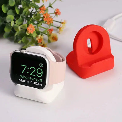 Powerful Silicone Charging Stand For Apple Watch With Anti Slip Base And Cable Organizer That Keeps Desk Neat - GetGadgets