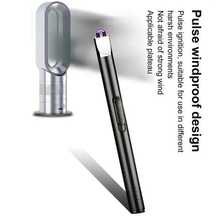 USB Electric Rechargeable Kitchen Lighter Electric Arc BBQ Lighter Windproof Flameless Plasma Ignition Long Gas Lighter - GetGadgets