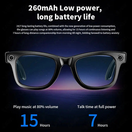Lige AI Smart Glasses With Camera Bluetooth Calls Sunglasses - GetGadgets