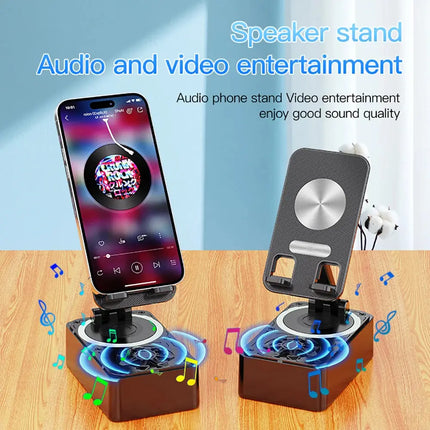 Three In One Phone Holder Stand With Bluetooth Speaker - GetGadgets