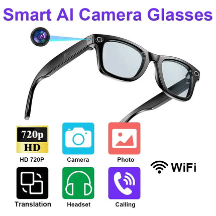 Lige AI Smart Glasses With Camera Bluetooth Calls Sunglasses - GetGadgets