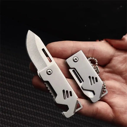 Portable Folding Knife Keychain Stainless Steel Outdoor Camping Survival Pocket Self-defense Sharp Knife Key Ring Bag Pendant - GetGadgets