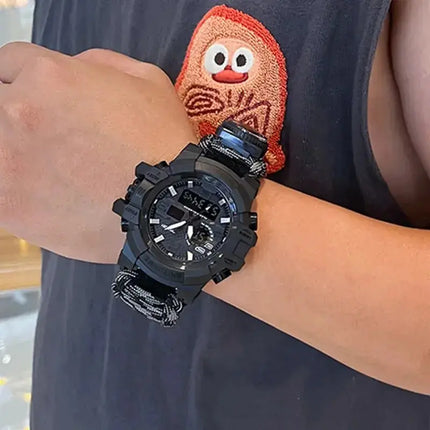 Outdoor Survival Watch Multifunctional Waterproof Military Tactical Paracord Watch Bracelet Camping Hiking Emergency Gear - GetGadgets