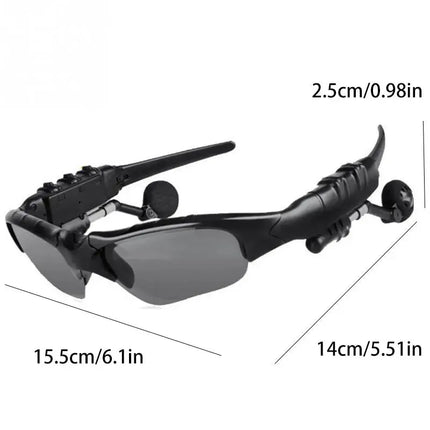 Stereo Earphones Wireless Headset with Mic Glasses Sunglasses for Driving Cycling Sports Noise Reduction Headphones - GetGadgets