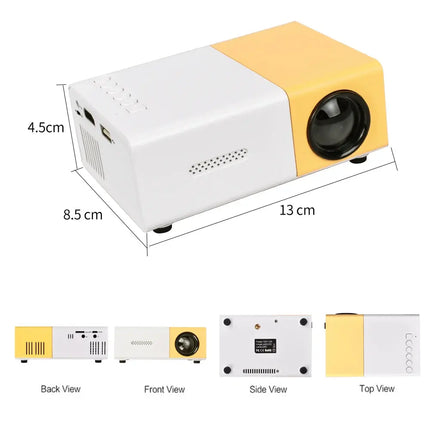 Salange YG300 Mini Projector LED Portable Beamer Compatible with HDMI USB Support 1080P Video Projetor Kids Gift - GetGadgets