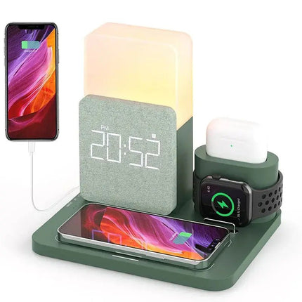 Epic 3in1 Wireless Charger With Clock Nightlight Tidy Desk - GetGadgets