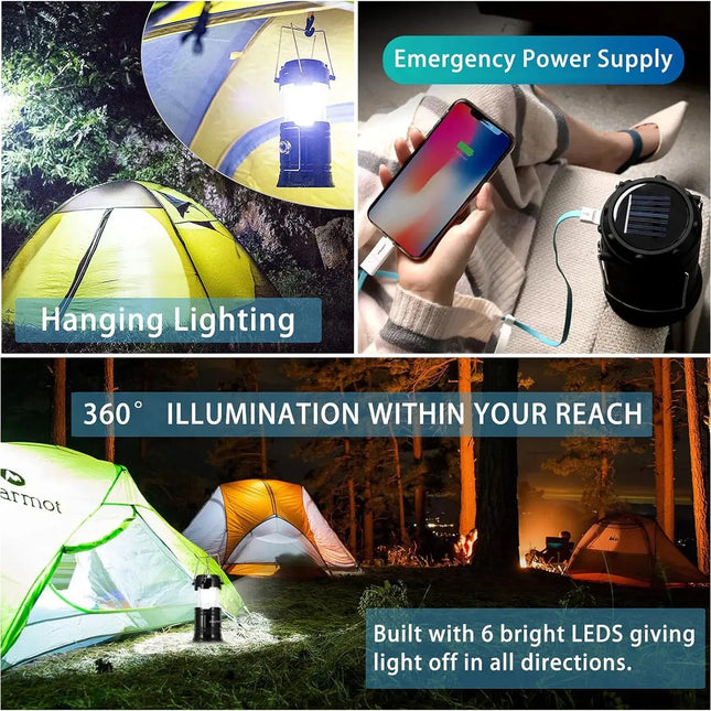 Powerful Rechargeable Solar Camping Lamp With Dual Brightness Modes Waterproof For Reliable Nighttime Illumination GetGadgets