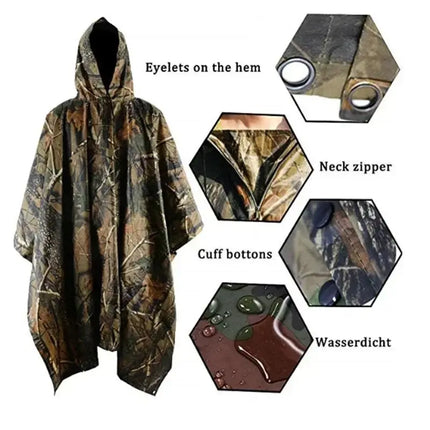 Ultimate Waterproof Poncho Ripstop Nylon For Adventurers Keeps You Dry All Day Outdoors - GetGadgets