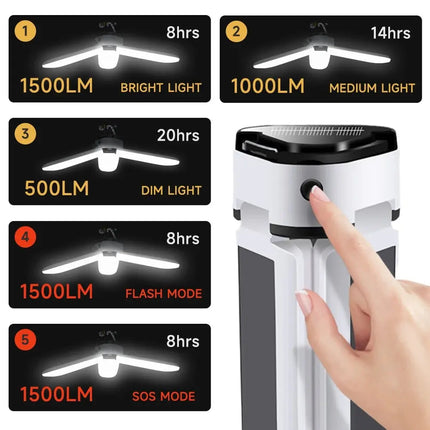 Powerful Rechargeable Solar Camping Lamp With 60 LED Lights For All Night Illumination - GetGadgets