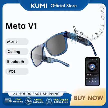 KUMI Meta V1 Smart Glasses Bluetooth Open Ear AI Assistant - GetGadgets
