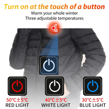 Mens Heated Winter Jacket With USB Heating Water Resistant - GetGadgets