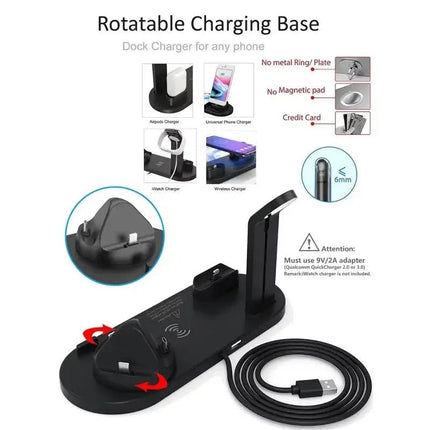 Powerful 7-In-1 Wireless Charger For Apple Devices With Fast Charging And Simultaneous All In One Convenience - GetGadgets