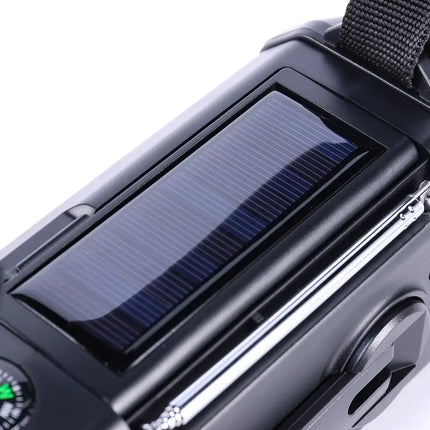 Solar Crank Emergency Radio 10000mAh Camping LED Flashlight - GetGadgets