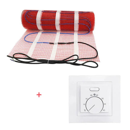 Underfloor Heating Mat With Thermostat Electric Radiant Warmmat Self-adhesive 1m2 100W/m2 For Ceramic Tile Wooden Floor Heating - GetGadgets