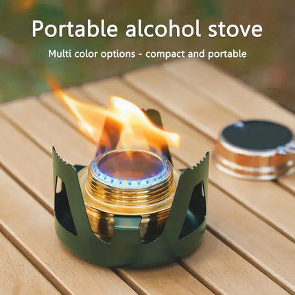 Portable Mini Alcohol Stove Burner Adjustable Firepower Gasoline Stove Aluminum Alloy Bracket Ultralight Brass Camping Stoves - GetGadgets