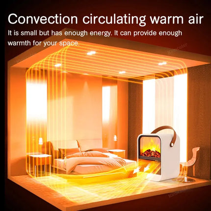 Portable Electric Fireplace Heater With Realistic Flame - GetGadgets