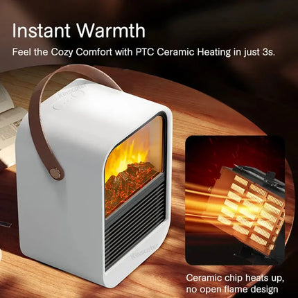 Portable Electric Fireplace Heater With Realistic Flame - GetGadgets