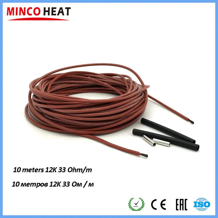 Minco Heat Carbon Fiber Heating Cable 12K Floor Warmer 10M
