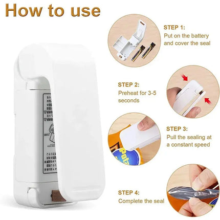 Mini Handheld Heat Bag Sealer Machine Battery Powered - GetGadgets