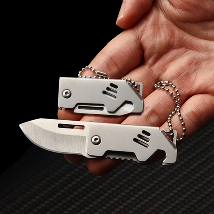 Portable Folding Knife Keychain Stainless Steel Outdoor Camping Survival Pocket Self-defense Sharp Knife Key Ring Bag Pendant - GetGadgets