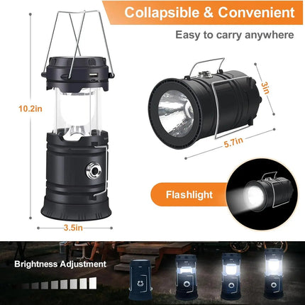 Powerful Rechargeable Solar Camping Lamp With Dual Brightness Modes Waterproof For Reliable Nighttime Illumination GetGadgets