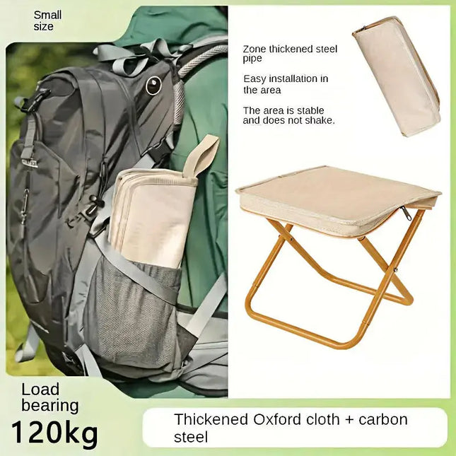 Portable folding stool, foldable hand-held camping stool, special folding stool for camping and fishing outdoors - GetGadgets
