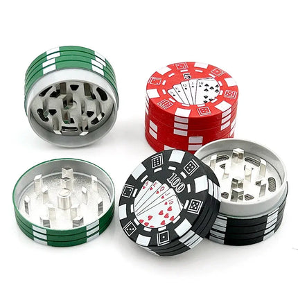 Poker Chip 3 Parts Style Spice Cutter 40mm Tobacco Grinder Herb Cutter Smoking Accessories Gadget Tool - GetGadgets