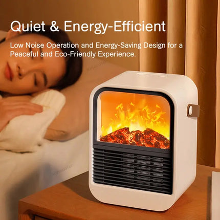 Portable Electric Fireplace Heater With Realistic Flame - GetGadgets